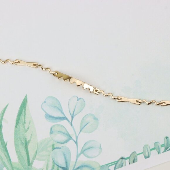 "Trendy Zigzag Rose Gold Bracelet in High Quality Gold Plated Brass, XPBL0868 - Picture 5 of 12